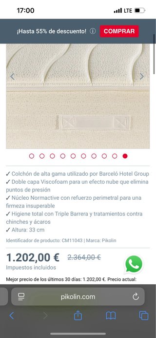 Colchón Barceló 150x190 cm - Nuevo!!!!!!!