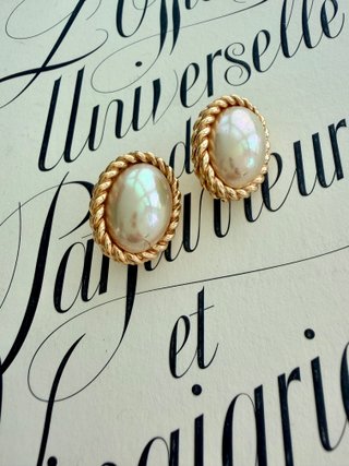 Pendientes Dior Perla Clip Vintage Oro