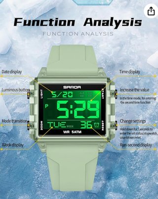Reloj Digital Deportivo Unisex con Pantalla Grande