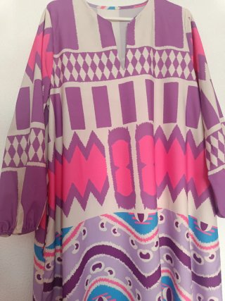 Vestido largo estampado multicolor