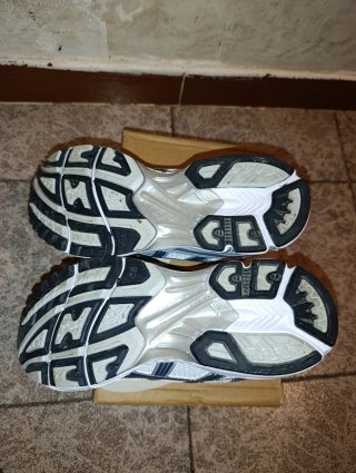 Zapatillas Asics plateadas y blancas