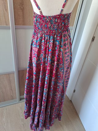 Vestido boho rosa talla única