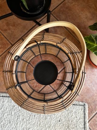 Porta velas de Rattan Natural Decorativa