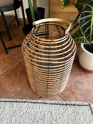 Porta velas de Rattan Natural Decorativa