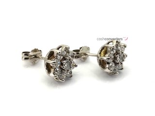 pendientes oro 18k con piedra con circonita