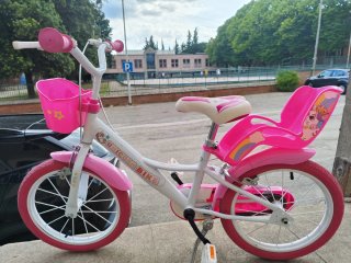 Bici bambina rosa con cestino