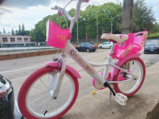 Bici bambina rosa con cestino