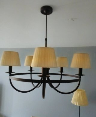 Elegante lámpara de techo negra 5 luces