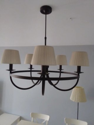 Elegante lámpara de techo negra 5 luces