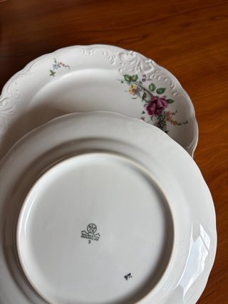 PLATOS LLANOS PORCELANA ANTIGUA
