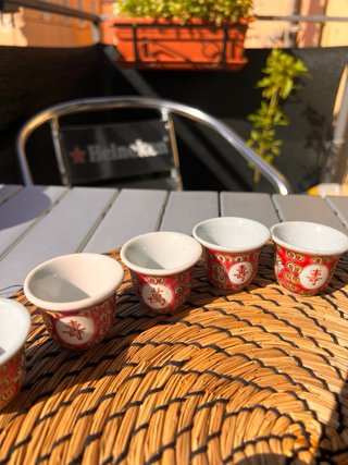 Set 11 Bicchierini Tè/Sake Porcellana Rossi