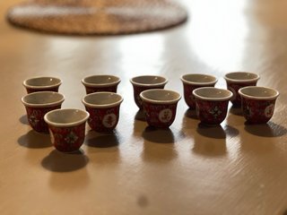 Set 11 Bicchierini Tè/Sake Porcellana Rossi