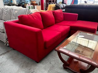 Sofá Chaise Longue Rojo Convertible