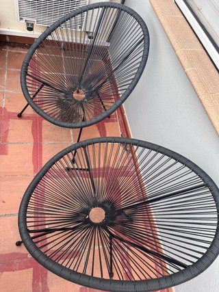 Set di 2 sedie da terrazzo nere