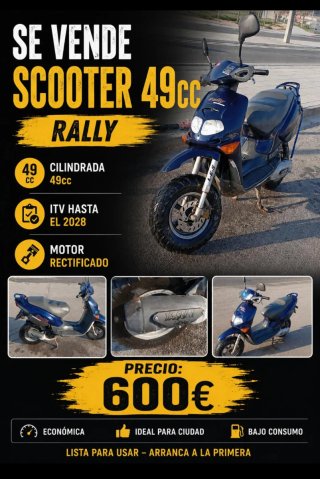 Aprilia Rally 49cc Scooter Azul