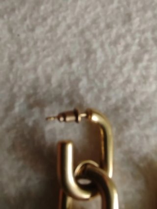 Pendientes largos eslabones dorados