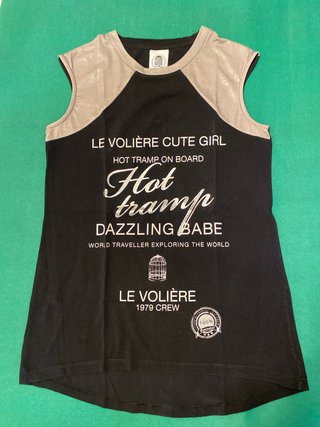 T-shirt LE VOLIÈRE CUTE GIRL nera e argento