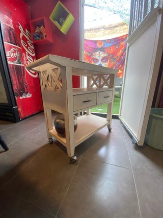 Carrito camarera vintage madera hueso