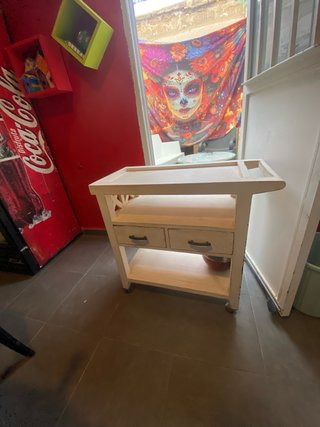 Carrito camarera vintage madera hueso