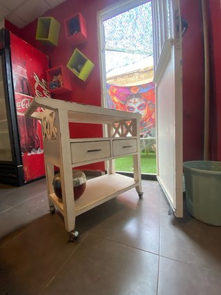 Carrito camarera vintage madera hueso