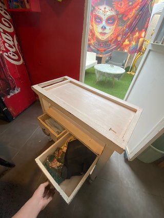 Carrito camarera vintage madera hueso