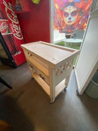 Carrito camarera vintage madera hueso
