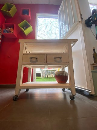 Carrito camarera vintage madera hueso