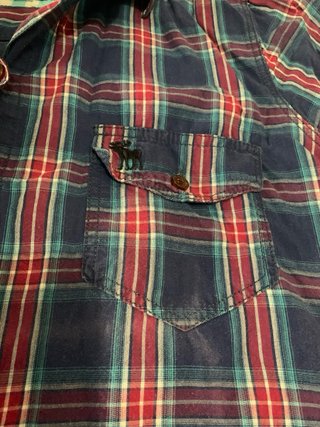 Camisa cuadros mujer azul y rojo