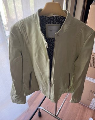 Chaqueta Piel Verde Lima Rino Pelle,talla38
