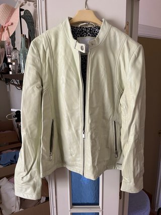 Chaqueta Piel Verde Lima Rino Pelle,talla38