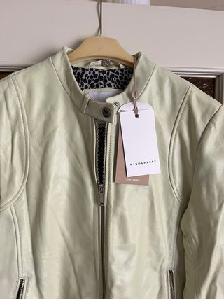 Chaqueta Piel Verde Lima Rino Pelle,talla38