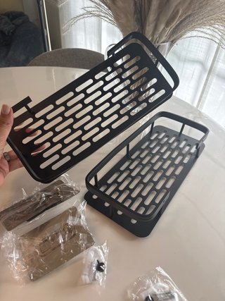 2 Baldas Negras Metal Baño/Cocina