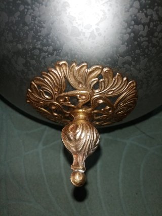 Lampadario vintage in ottone e vetro di Murano