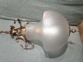 Lampadario vintage in ottone e vetro di Murano