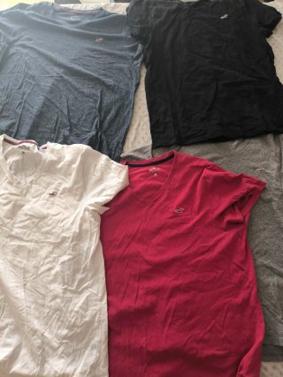 Lote 5 Camisetas Hollister Varios Colores