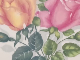 Piatto grande porcellana con rose