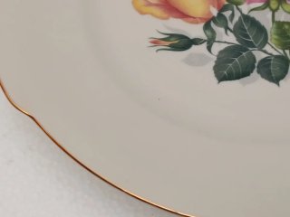 Piatto grande porcellana con rose