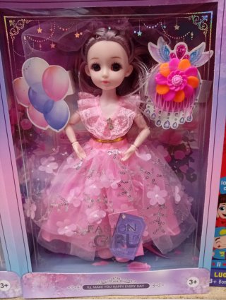 Muñeca Fashion Girl Vestido Rosa