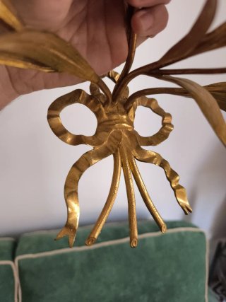 Candelabros antiguos pared bronce dorado