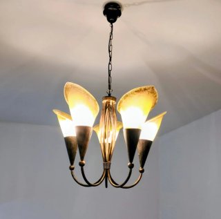Lampadario Calle 5 luci colore rame