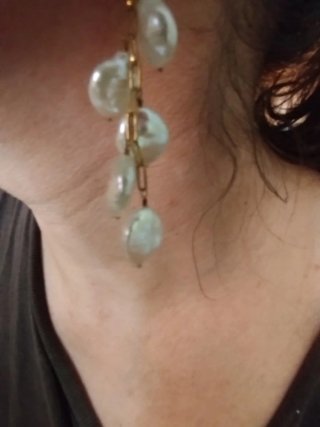 Pendientes largos perlas plata