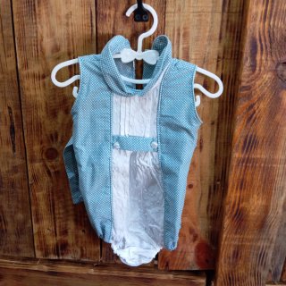 Conjunto bebé camisa cuadros y tirantes