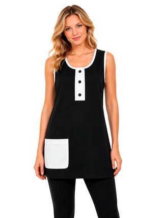 XS Vestido de estética negro y blanco