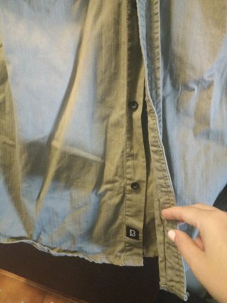 Camisa Brandit verde militar desgastado Talla M