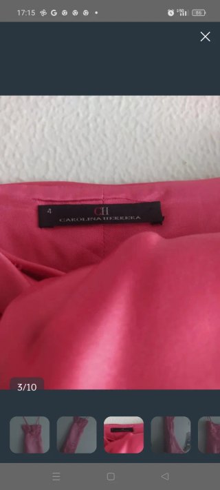 Vestido fiesta Carolina Herrera Rojo Talla S