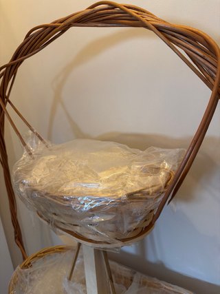 Cesta de mimbre de 3 pisos