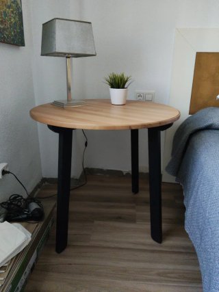 Mesa redonda madera y metal