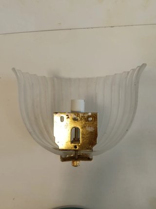 Aplique pared vintage cristal esmerilado dorado