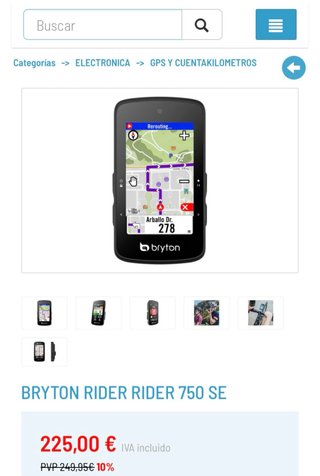 Ciclocomputador GPS Bryton Rider 750