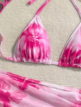 Conjunto Bikini y Falda Estampado Floral
